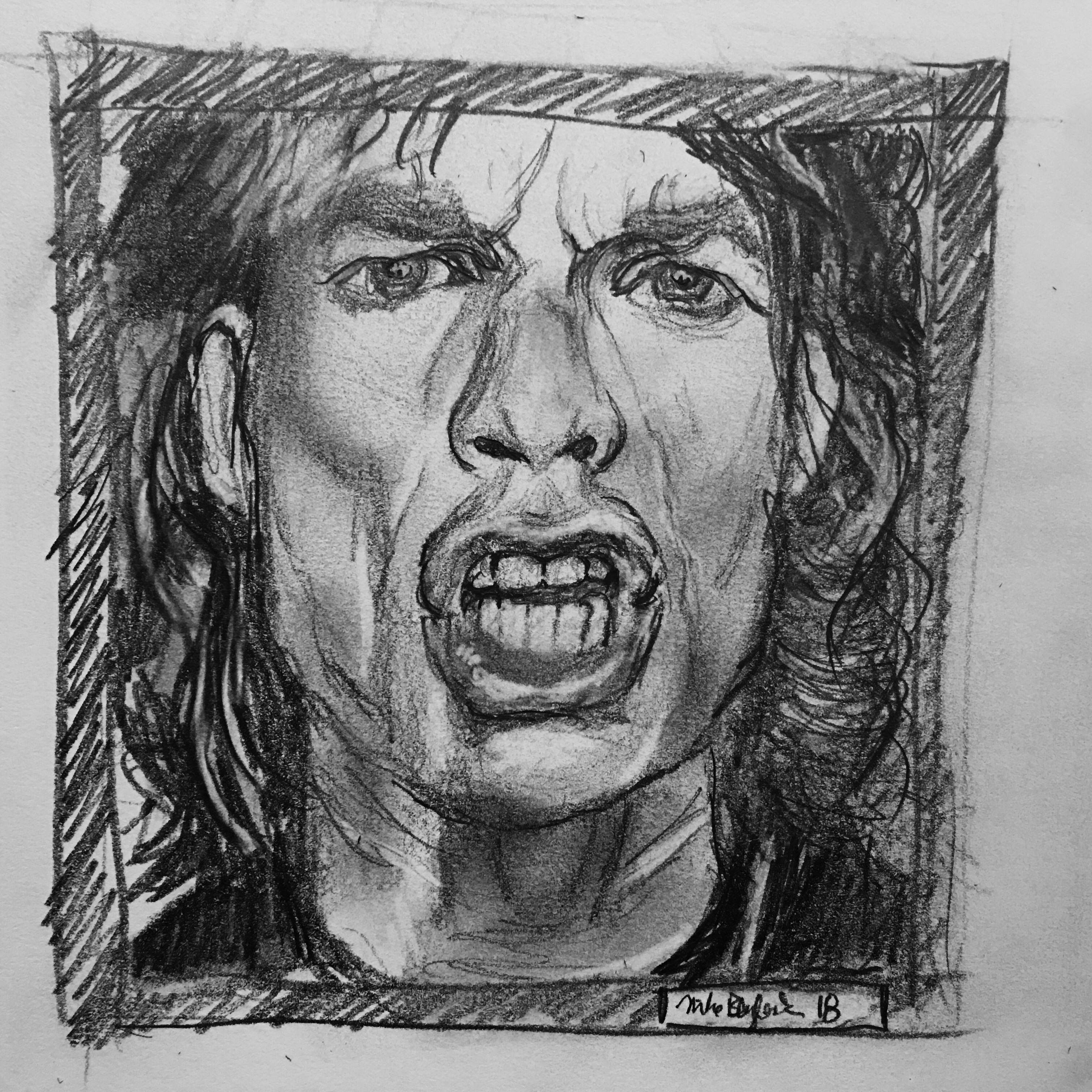 3024x3024 Mick Jagger Sketch Mike Blaylock - Mick Jagger Sketch
