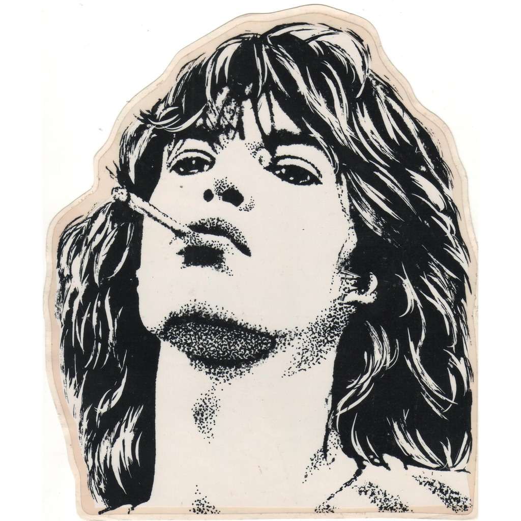 1024x1024 Mick Jagger (Italian Late 70s Original Large Promo Sticker!!) By - Mick Jagger Sketch