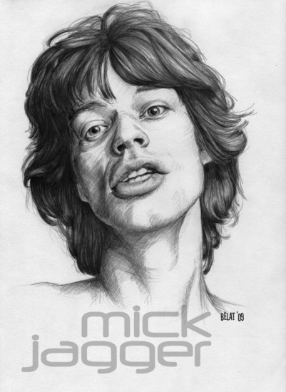 401x550 Portrait Of Mick Jagger By Mo On Stars Portraits - Mick Jagger Sketch