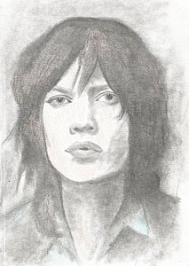 213x300 Young Mick Jagger Drawing By Amber Stanford - Mick Jagger Sketch