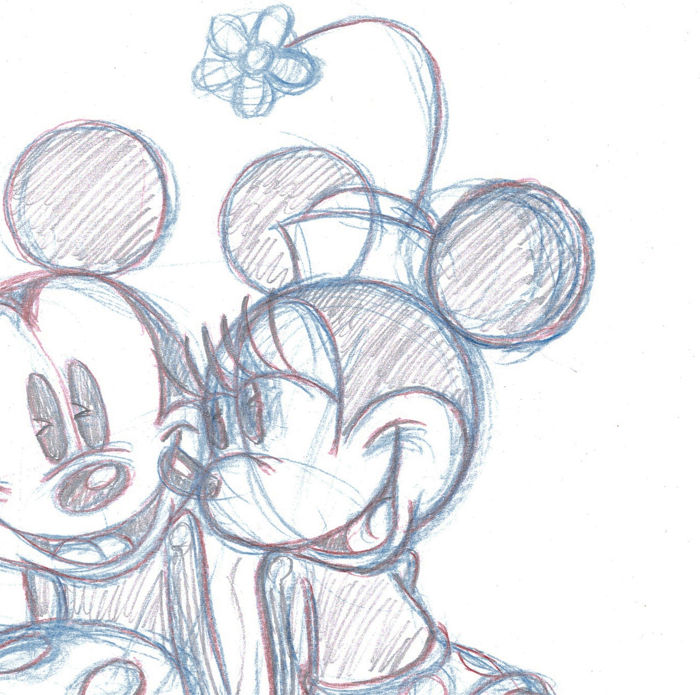 700x695 Mickey Amp Minnie Mouse - Mickey And Minnie Sketch