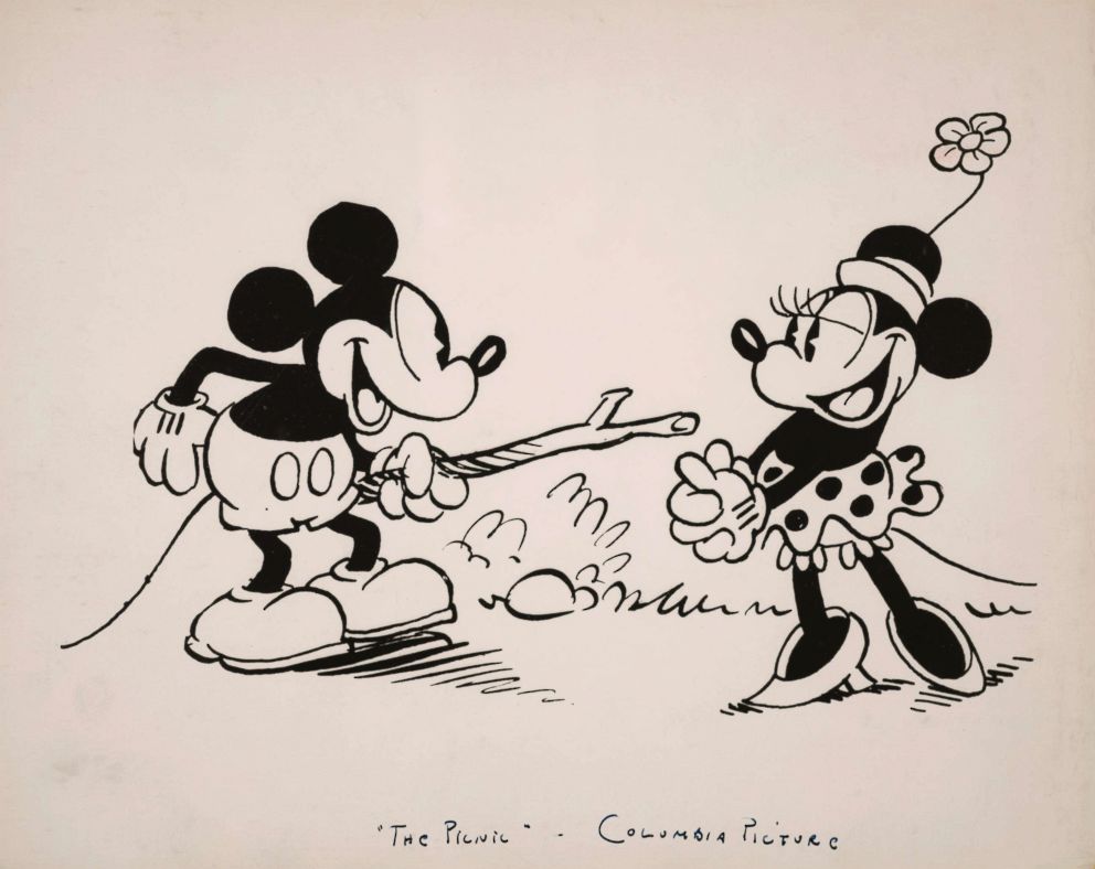 992x788 Minnie Mouse Honored With Hollywood Walk Of Fame Star - Mickey And Minnie Sketch