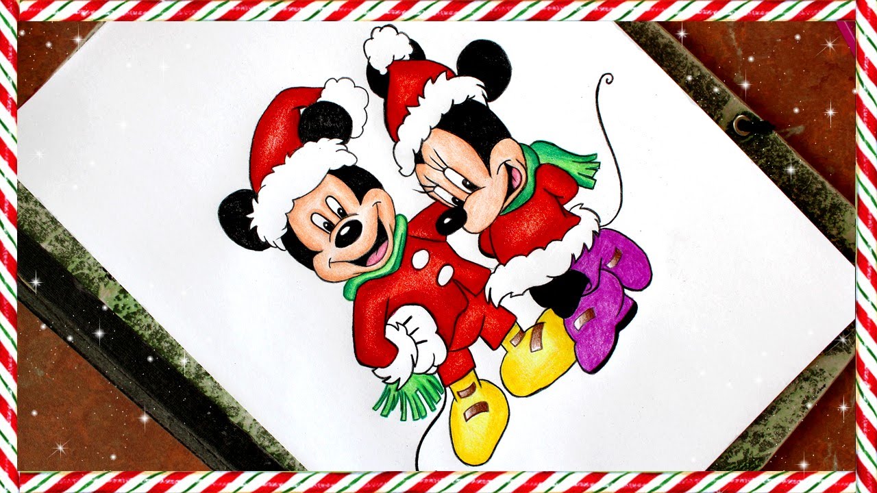 1280x720 Mickey And Minnie Mouse Christmas Drawing - Mickey Mouse And Minnie Mouse Sketch