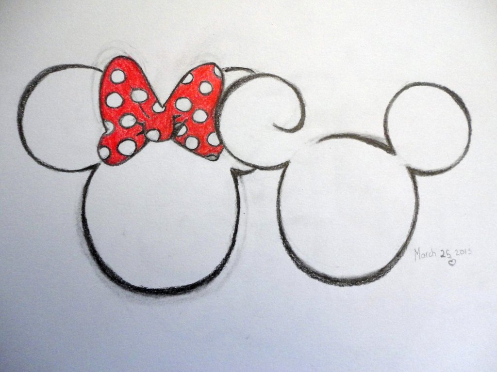 1024x768 Collection Of Minnie And Mickey Mouse Drawing Download Them And - Mickey Mouse And Minnie Mouse Sketch