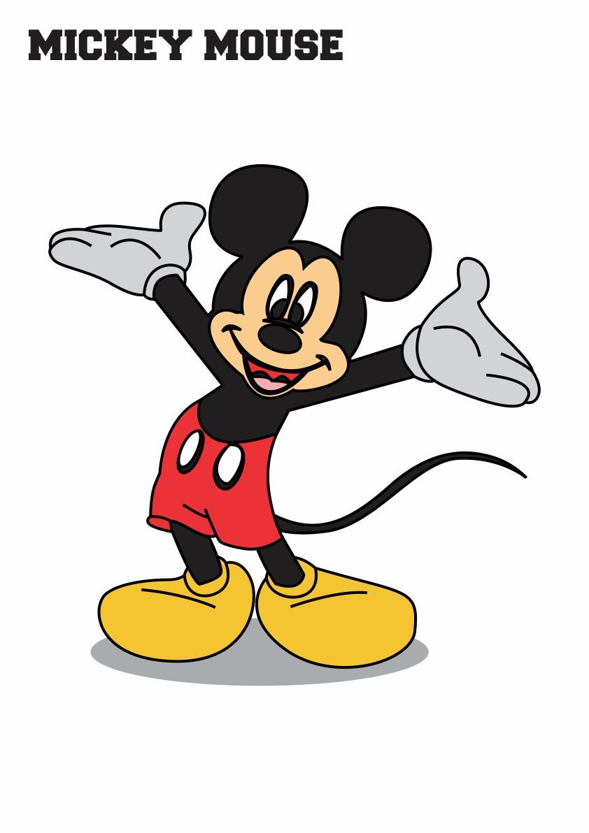 842x1192 How To Draw Cartoon Character (Mickey Mouse) - Mickey Mouse Cartoon Sketch