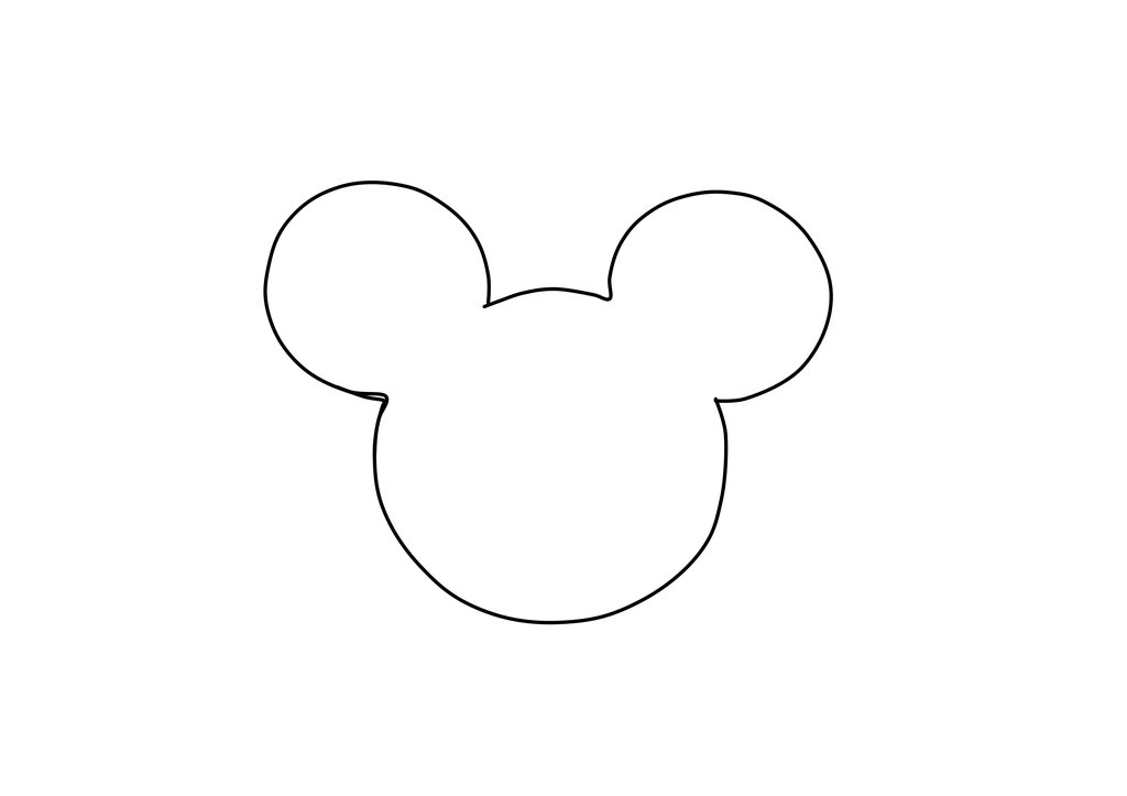 1024x723 Mickey Mouse Template Printable - Mickey Mouse Ears Sketch