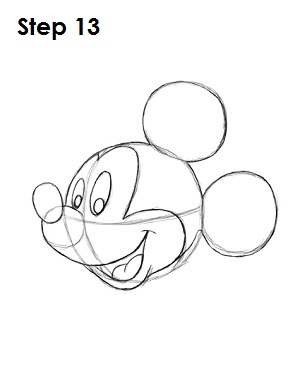 300x388 How To Draw Mickey Mouse - Mickey Mouse Face Sketch