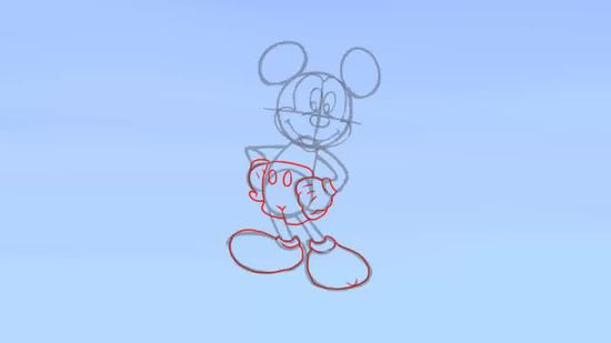 550x309 3 Ways To Draw Mickey Mouse Step By Step - Mickey Mouse Head Sketch