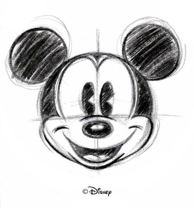 630x678 Photo (Adisneyheart) Drawing Disney, Disney - Mickey Mouse Head Sketch