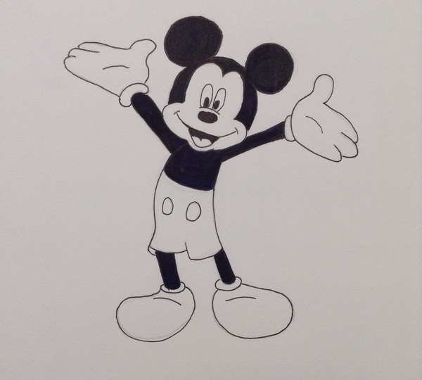 600x540 Mickey Mouse Pencil Drawing Project Ideas Using A Pencil Or Pen - Mickey Mouse Pencil Sketch