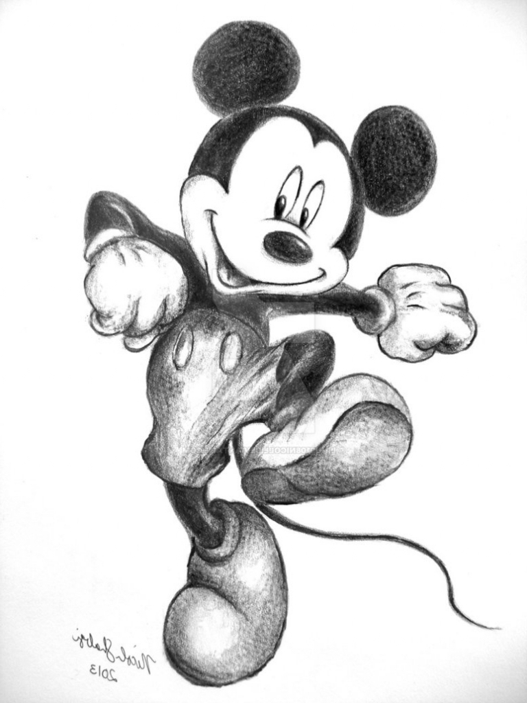768x1024 Pencil Drawing Of Mickey Mouse Pencil Sketches Of Mickey Mouse - Mickey Mouse Pencil Sketch