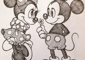 300x210 Pencil Sketches Of Mickey And Minnie Mouse Mickey And Minnie Mouse - Mickey Mouse Pencil Sketch