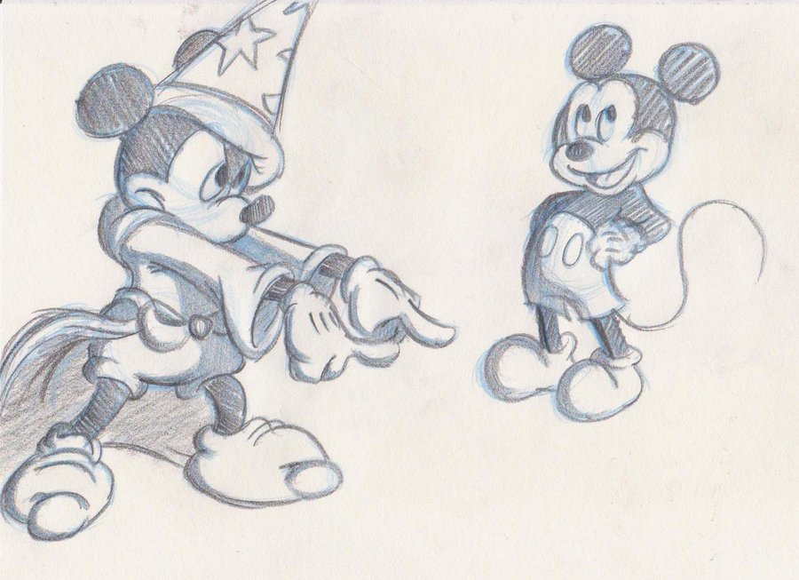 900x653 Awesome Mickey Mouse Sketches By Knufad Zzaj - Mickey Mouse Sketch