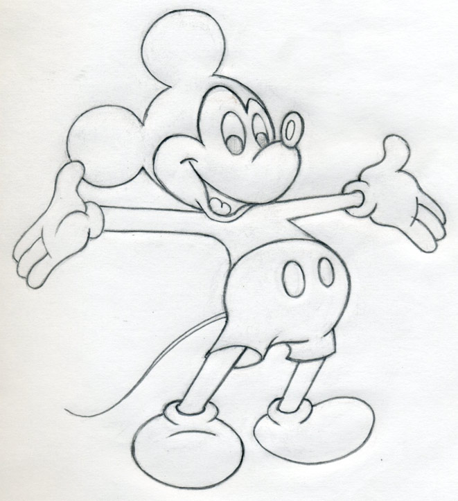 661x723 Draw Mickey Mouse - Mickey Mouse Sketch Images