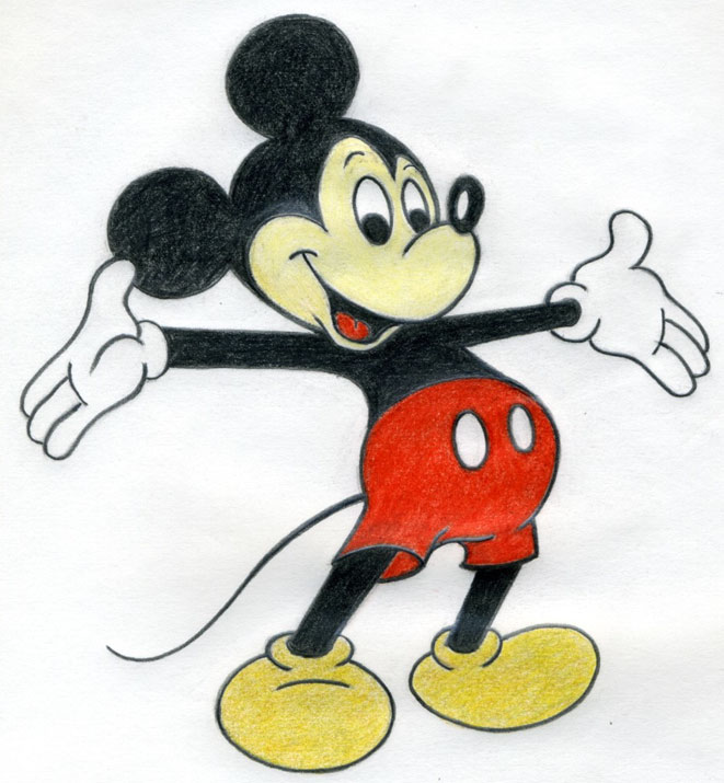 661x715 Draw Mickey Mouse - Mickey Mouse Sketch Pictures