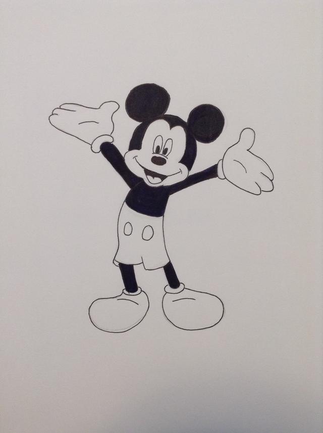 640x857 How To Draw Mickey Mouse - Mickey Mouse Sketch Pictures