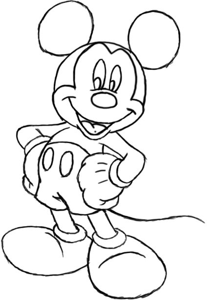 428x614 How To Draw Mickey Mouse Gotta Try {For My Boys} - Mickey Mouse Sketch Pictures