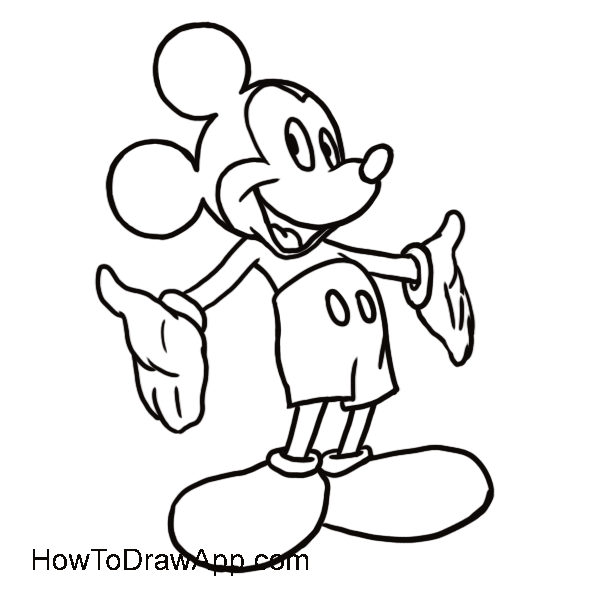 600x600 Mickey Mouse Drawing, Pencil, Sketch, Colorful, Realistic Art - Mickey Mouse Sketch Pictures