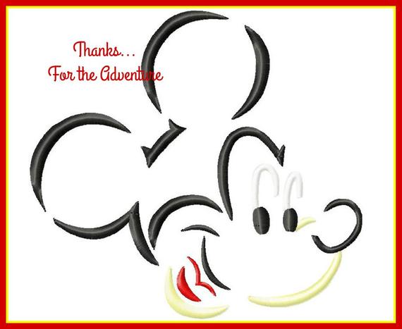 570x467 Mickey Mouse Sketch Digital Embroidery Machine Applique Design Etsy - Mickey Mouse Sketch Pictures