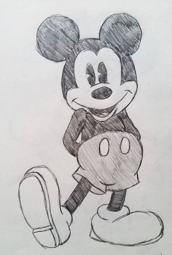 600x886 Mickey Mouse Drawings - Mickey Mouse Sketch Pictures