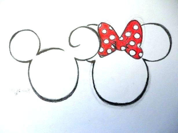 615x461 Mickey Mouse Sketch For Coloring Easy Drawing For Beginners How To - Mickey Mouse Sketch Step By Step