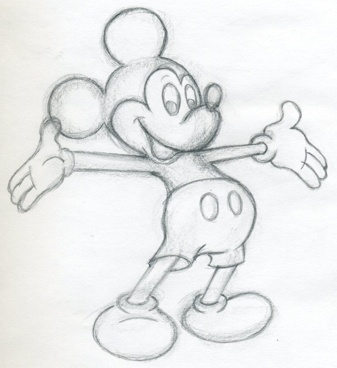 661x723 Draw Mickey Mouse - Mickey Sketch