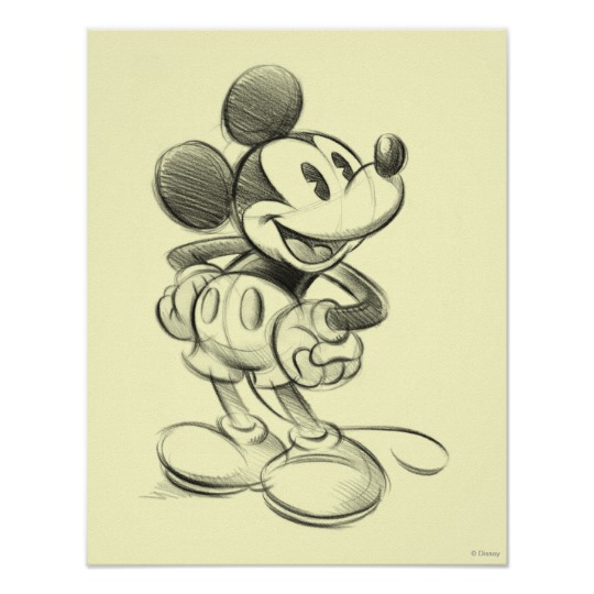 540x540 Classic Mickey Sketch Poster - Mickey Sketch
