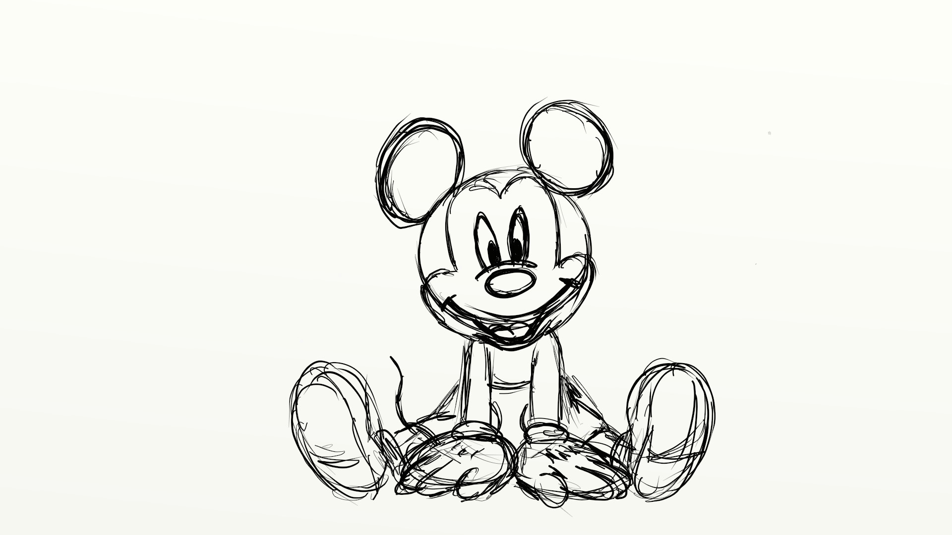 1920x1080 Daily Cartoon Drawings - Mickey Sketch