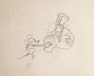 300x244 Walt Disney 1932 Trader Mickey Production Drawing Of Mickey Mouse - Mickey Sketch