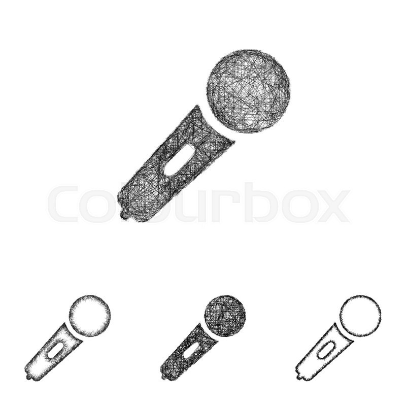 800x800 Microphone Icon Design Set - Microphone Sketch