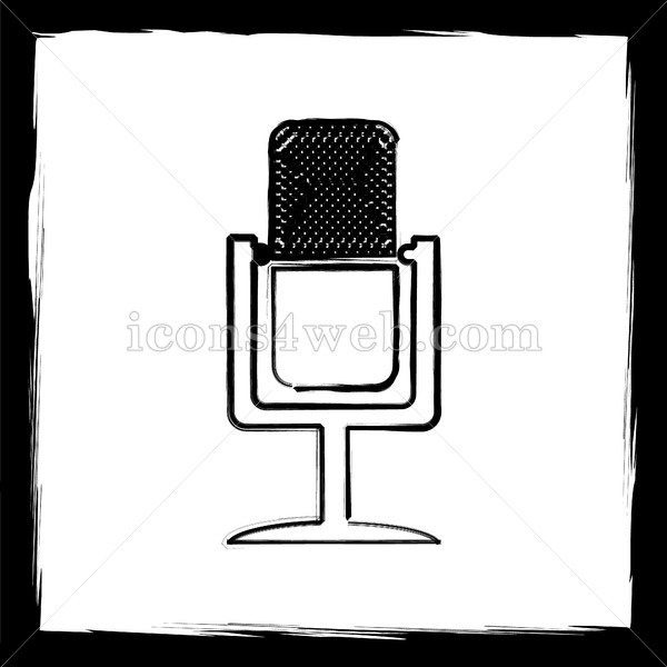 600x600 Microphone Sketch Icon. - Microphone Sketch
