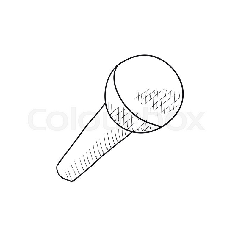 800x800 Microphone Vector Sketch Icon Isolated On Background. Hand Drawn - Microphone Sketch