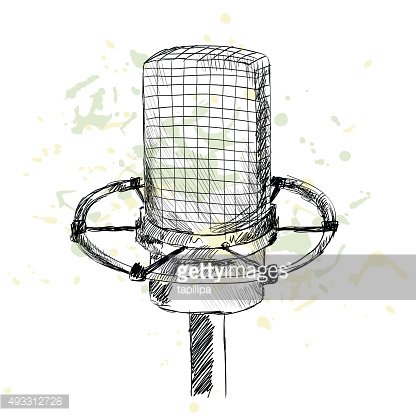 416x416 Sketch Premium Clipart - Microphone Sketch