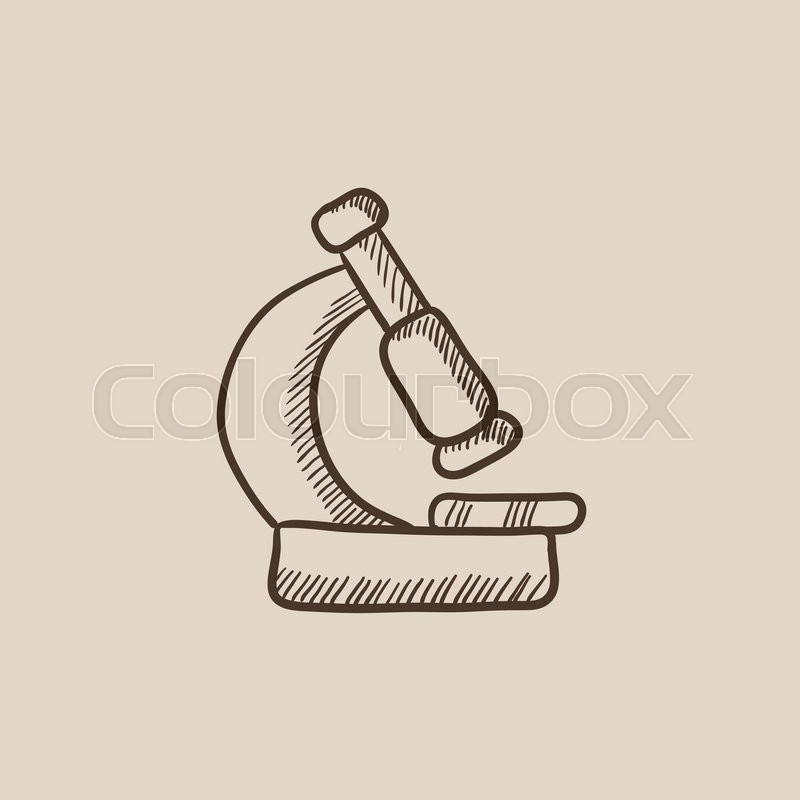 800x800 Microscope Sketch Icon For Web, Mobile And Infographics. Hand - Microscope Sketch