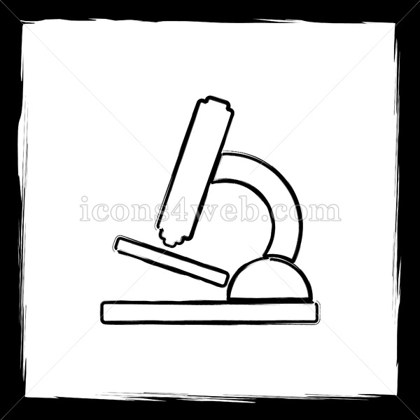 600x600 Microscope Sketch Icon. - Microscope Sketch