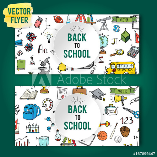 500x500 Hand Drawn Doodle Back To School Icons Set Vector Illustration - Microscope Sketch Template