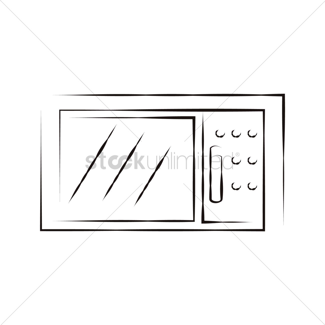 1300x1300 Microwave Oven Vector Image - Microwave Sketch