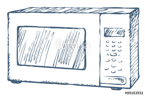 500x331 Microwave Oven. Vector Sketch Stock Image And Royalty Free Vector - Microwave Sketch