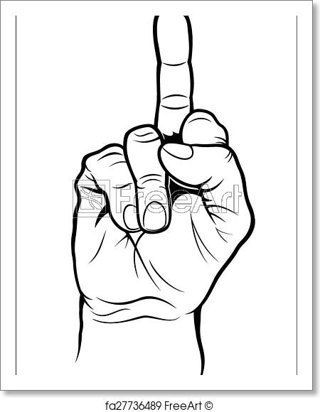 450x580 Free Art Print Of Middle Finger. Vector Illustration Middle - Middle Finger Sketch