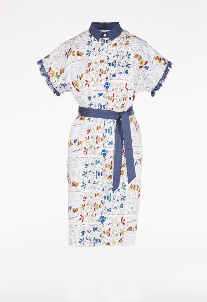 720x1048 Poplin Sketch Button Up Dress Midi Dress Riva Fashion Online - Midi Sketch