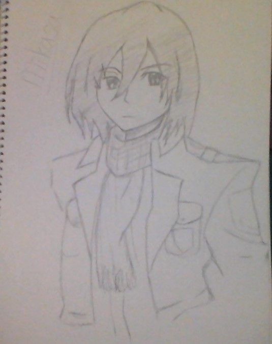 535x676 Mikasa From Attack On Titan. My Drawing And Sketches - Mikasa Sketch