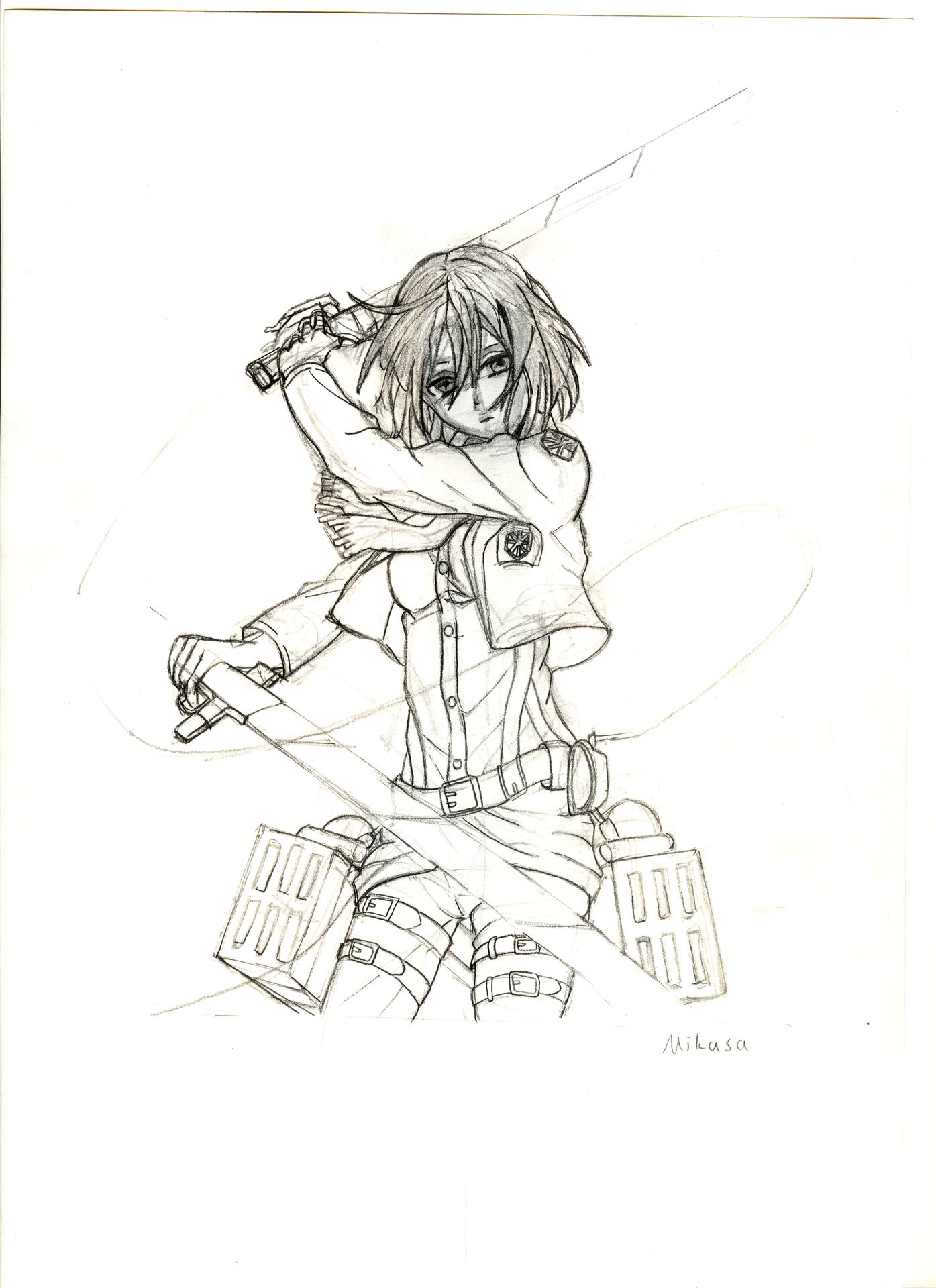 1395x1920 Artstation - Mikasa Sketch