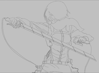 320x236 Wipwednesday Digital Sketch Of Mikasa Ackerman. Colors To Be Added - Mikasa Sketch