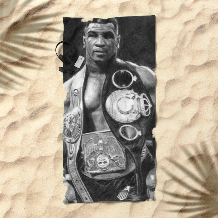 700x700 Mike Tyson Pencil Drawing Beach Towel By Davidrives Society6 - Mike Tyson Sketch