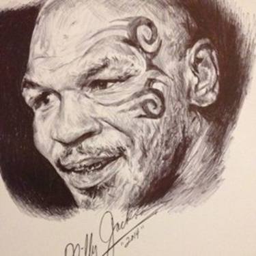 375x375 Mike Tyson Portrait Drawing By Billy Jackson Saatchi Art - Mike Tyson Sketch