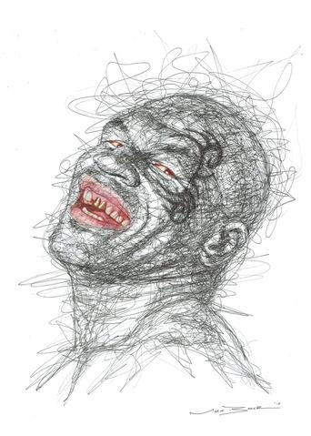 342x479 Mike Tyson Scribble Sketch Mark Baker Art Amp Apparel - Mike Tyson Sketch