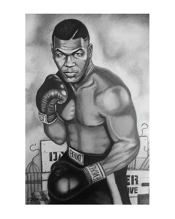 560x700 Mike Tyson Shower Curtain For Sale By Kevin Johnson Art - Mike Tyson Sketch