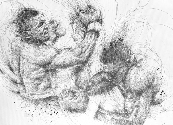 603x434 Mike Tyson By Vince Low, 2015 Drawing Artsper (175075) - Mike Tyson Sketch