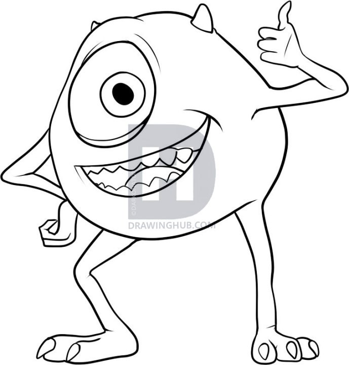 689x720 Pictures How To Draw Mike Wazowski, - Mike Wazowski Sketch