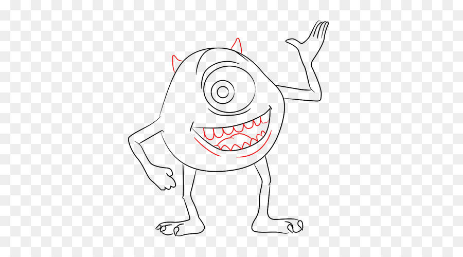 900x500 Drawing Line Art M02csf Clip Art - Mike Wazowski Sketch